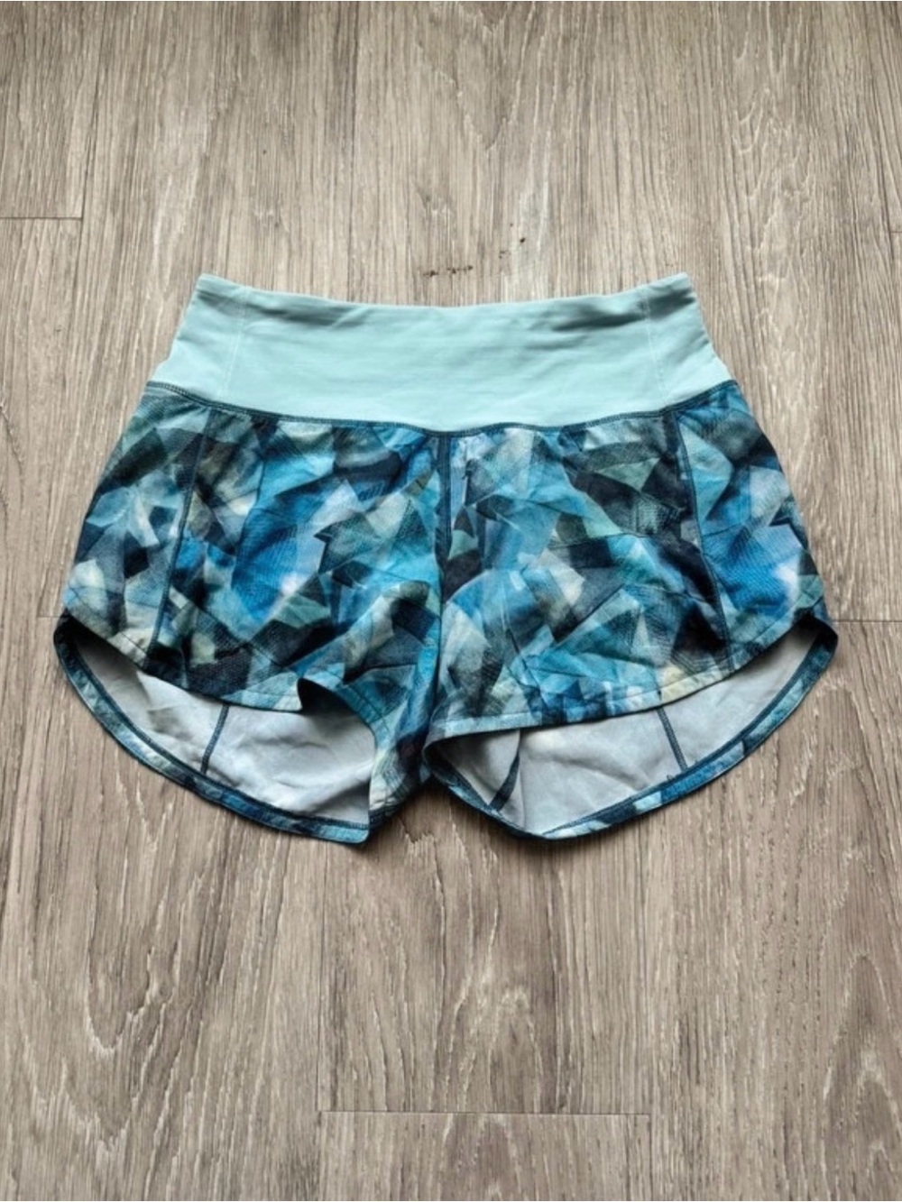 Lululemon Athletica Blue Geometric Speed Up Shorts